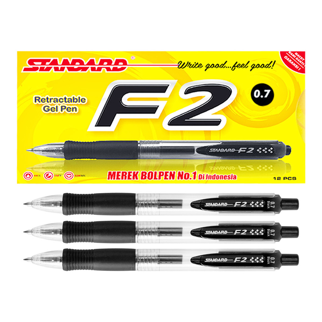 

Standard F2 Gel 0.7mm Ballpoint Gel Cetek Ink Gel Pulpen Retractable Pena 1 PCS