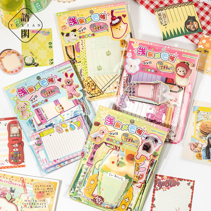 

Kawaii Cartoon Scrapbook Journaling Paper Fashion Cute Animal Backgound Diary Notepad Non-sticky Memo Pad Student Supplies
