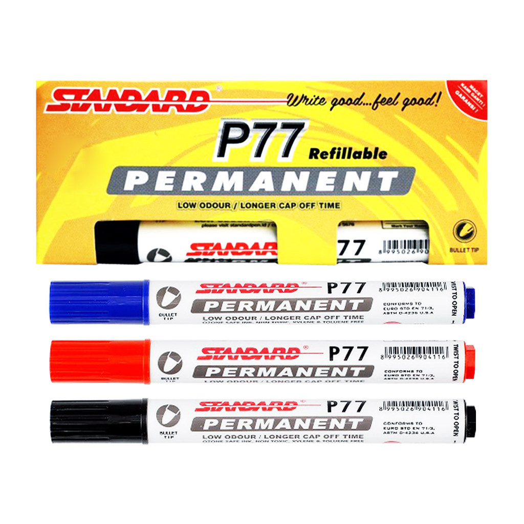 

Spidol Permanent Marker STANDARD P-77 Spidol Tidak Bisa Dihapus 1 PCS STANDARD P-77