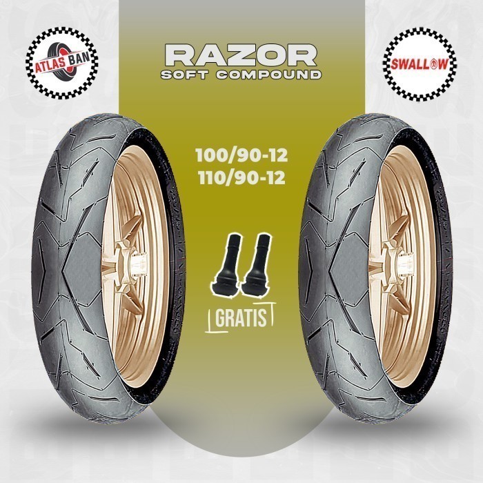Paket Ban Motor SOFT COMPOUND HONDA NEW SCOOPY SWALLOW RAZOR 100/90 - 110/90 Ring 12 Tubeless