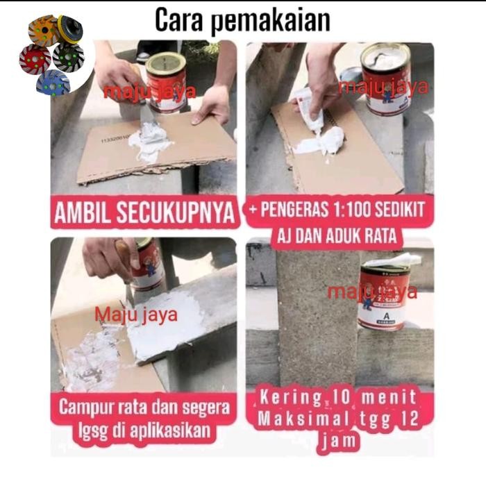 Lem/resin instan untuk marmer granit keramik dan batu - Transparan