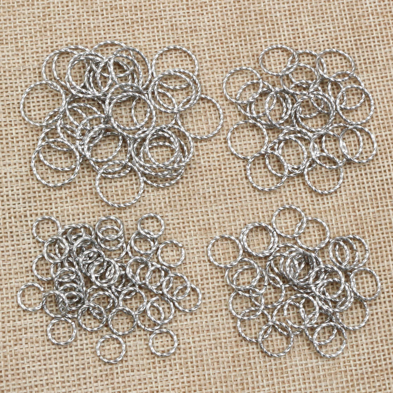 

50pcs Stainless Steel 1/1.2mm thick 6 8 10 12 14mm Twist Open Jump Rings for DIY Jewelry Making Findings for Earrings Necklace