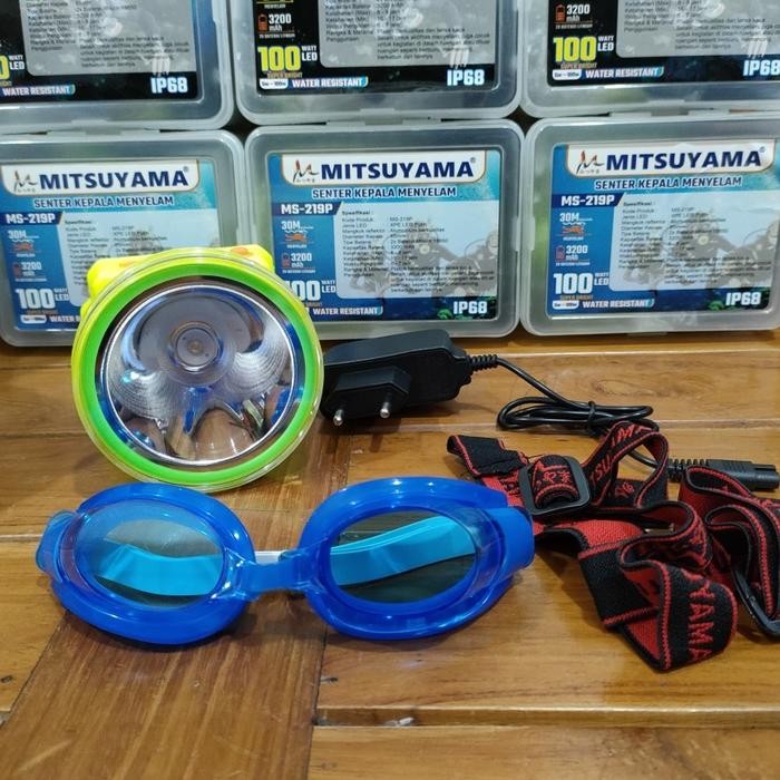 Senter Kepala Selam Diving 100 Watt Mitsuyama MS-219P MS-219K Headlamp - Kuning