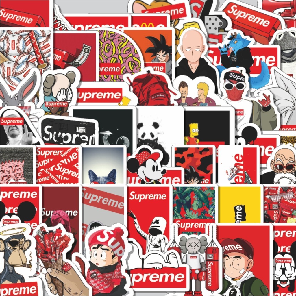 

Stiker Cutting Pack Stiker Logo Supreme Isi 100Pcs Series Aesthetic Lucu Keren Untuk Koper Bahan Vynil
