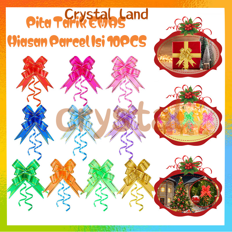 

10PCS Pita Tarik Lis EMAS Serut Parcel Kado Souvenir