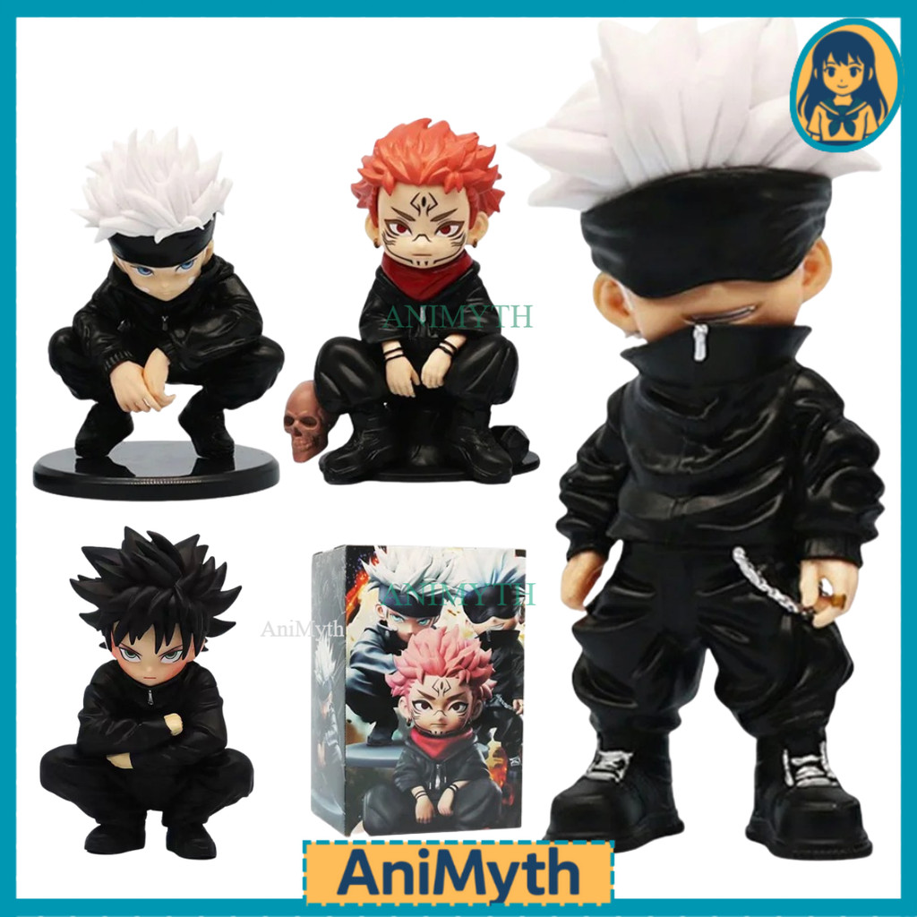 Figur Pajangan Karakter Anime Penyihir dan Roh Kutukan dengan Pose Jongkok dan Berdiri
