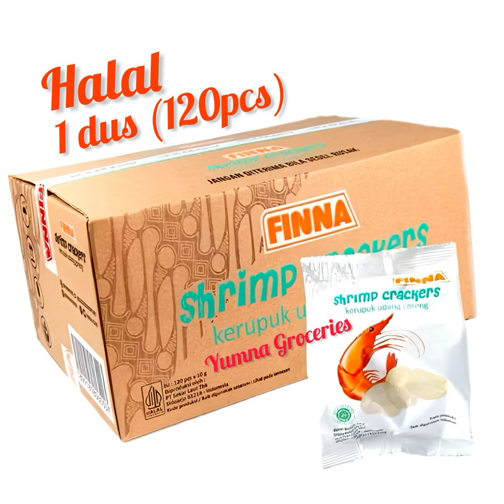 

[TERMURAH] KERUPUK UDANG FINNA 1 Dus (120 pcs) – HALAL | Shrimp Crackers | Siap Goreng