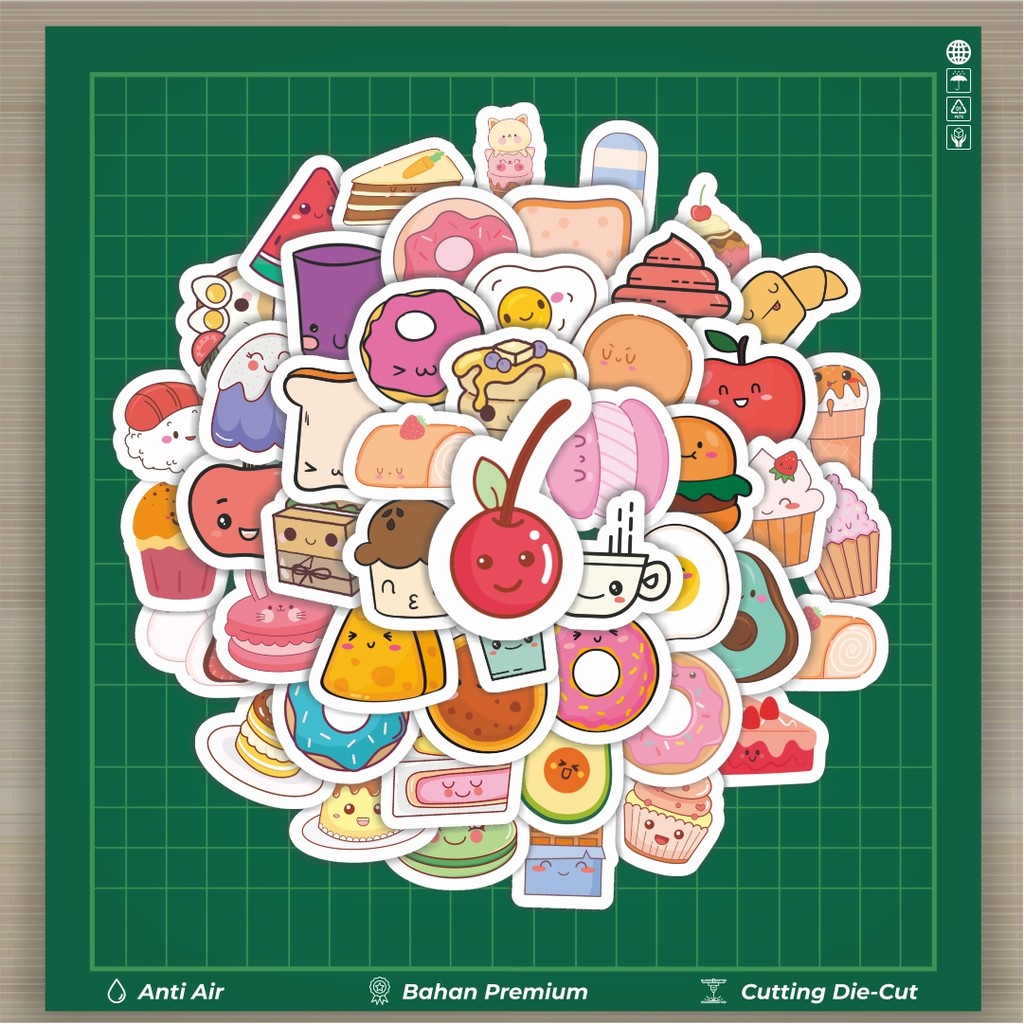 

HOT 50 PCS STIKER Stickr Kartun Dessert Lucu Sticker Stiker Fashion Cars Decal Dingin Kartu Album Custom Vinyl Anti Air- Sticker Aesthetic Buku Journal Koper Casing HP Tablet Laptop Helm Motor Botol Minum