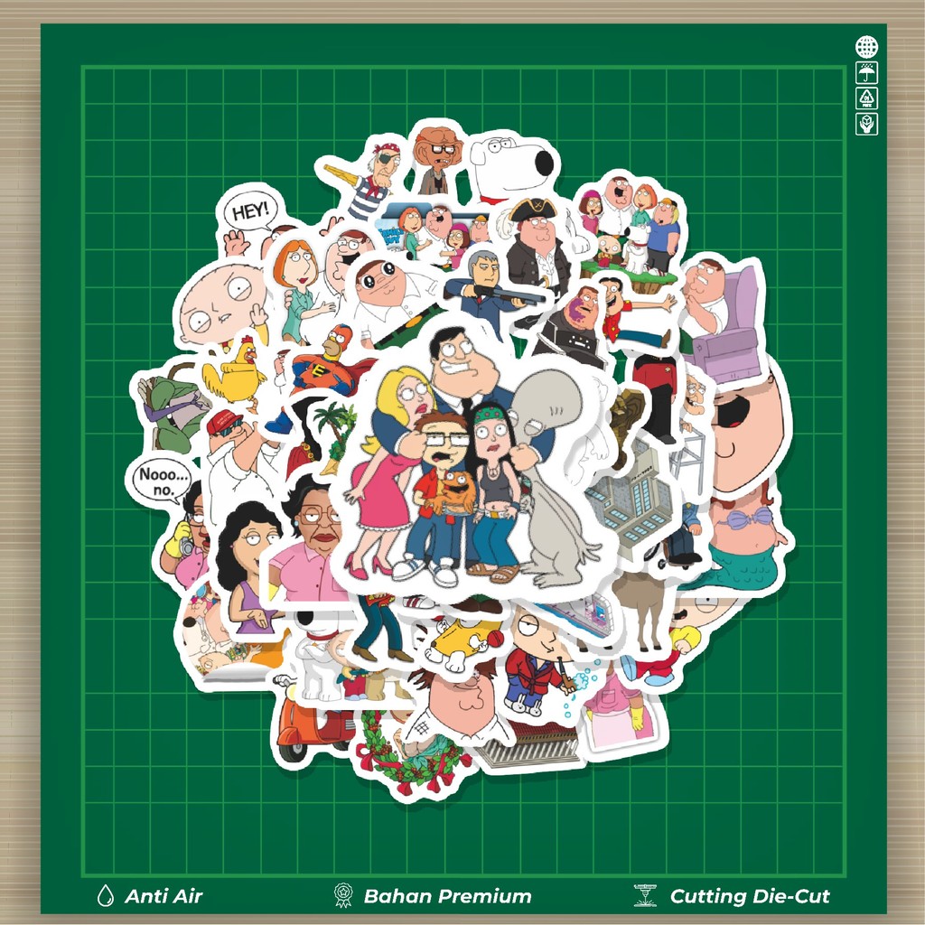 

HOT 50 PCS STIKER Sticker Kartun Family Guy Sticker Stiker Fashion Cars Decal Dingin Kartu Album Custom Vinyl Anti Air- Sticker Aesthetic Buku Journal Koper Casing HP Tablet Laptop Helm Motor Botol Minum