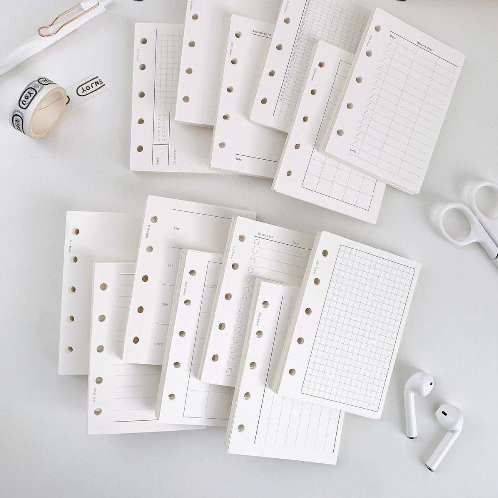 

50Sheets M5 A8 Loose-Leaf Notebook Refill Paper 5-hole Index Inside Page Cards Inner Refill Binder Paper Pages Paper Stationery