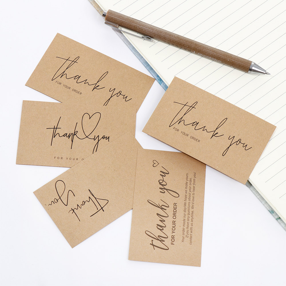 

30PCS Online Retail Cardstock Package "Thank You For Your Order" Postcards Greeting Labels Kraft Paper Cards Express Appreciate