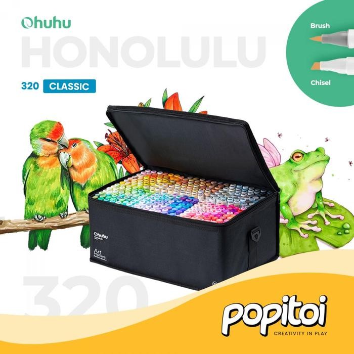 

TERLARIS! OHUHU Honolulu 24 48 72 104 120 168 216 320 Alcohol Art Marker Color Dual Tip BRUSH and CHISEL Alcohol Water color acrylic Art Marker Spidol Warna Gambar Manga Anime Alkohol - 24
