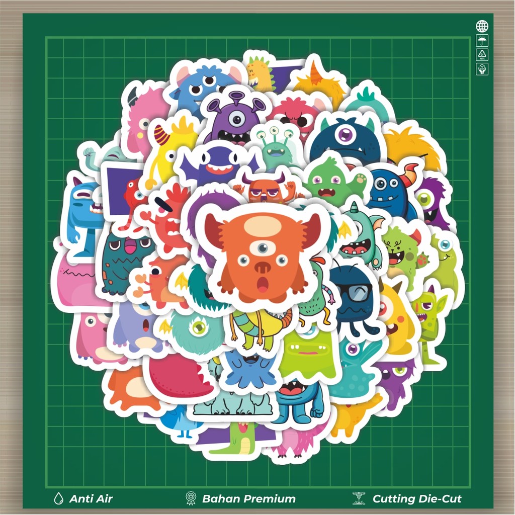 

HOT 50 PCS STIKER Stiker Kartun Monster Lucu Stiker Dekorasi Lucu Kreatif untuk Notebook, Skateboard, HP