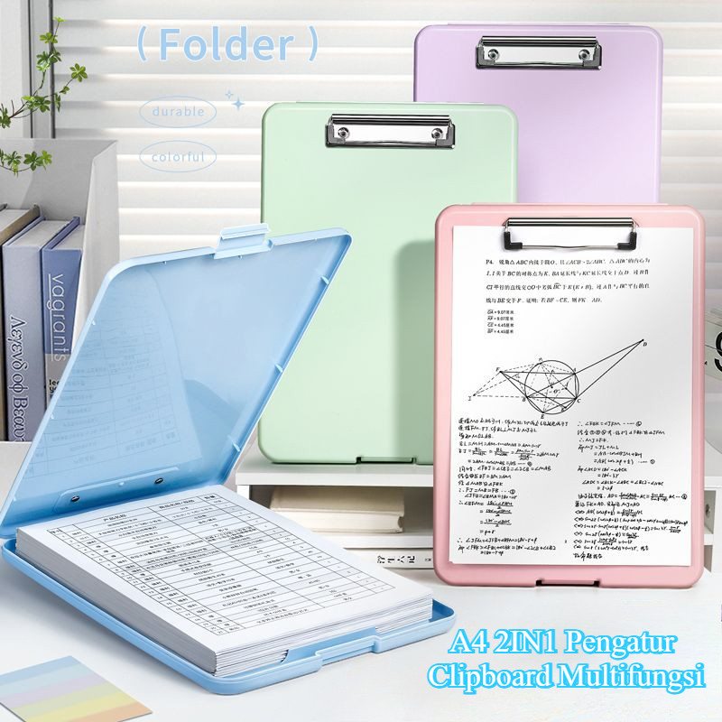 

【Ready】Clipboard + Storage Alas Papan Ujian / Papan Jalan 2in1 / Clipboard 2 in 1 / Clip Board A4
