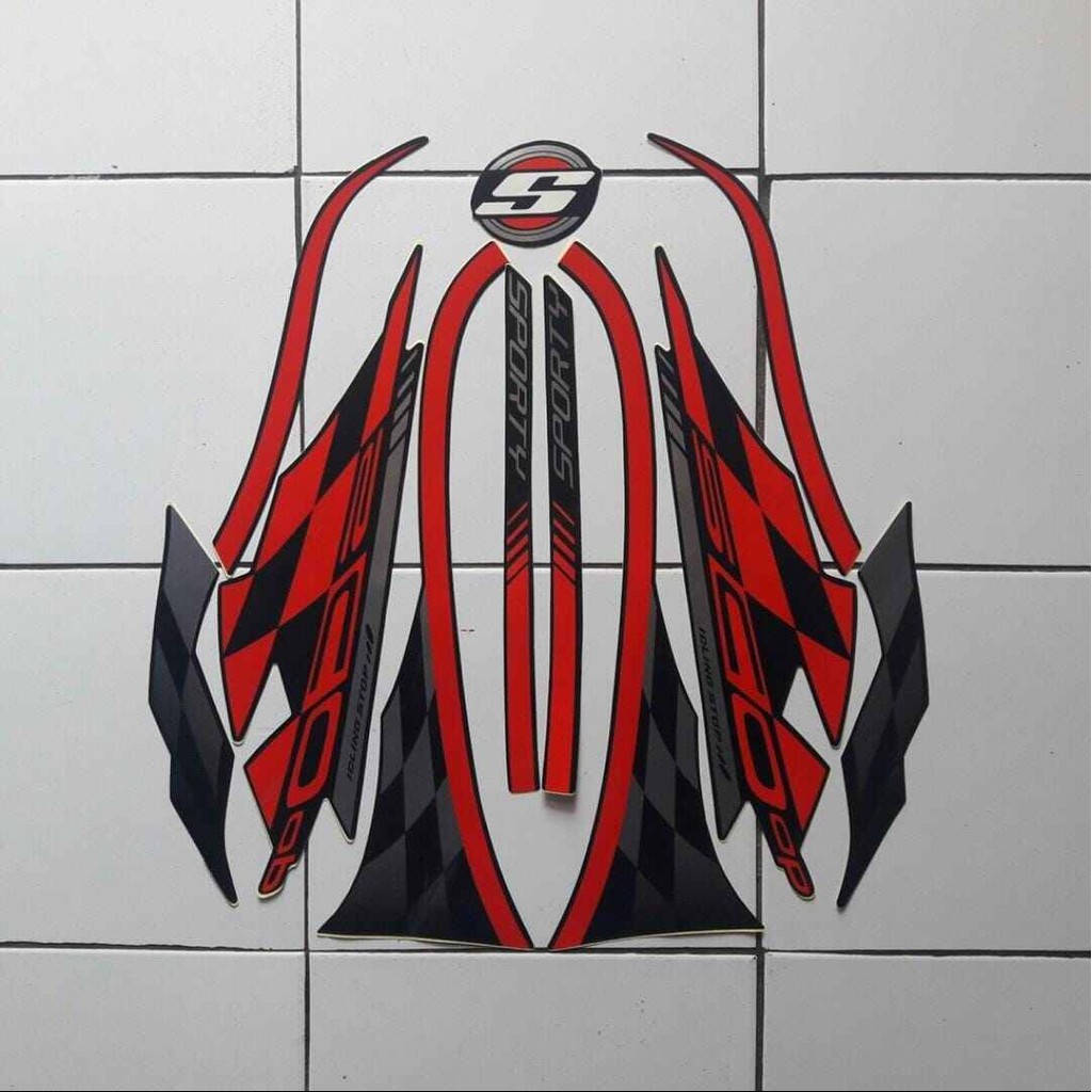 Striping Ori body Honda Scoopy sporty 2018 stiker bawaan original bodi honda scopy stylish scoopy fi