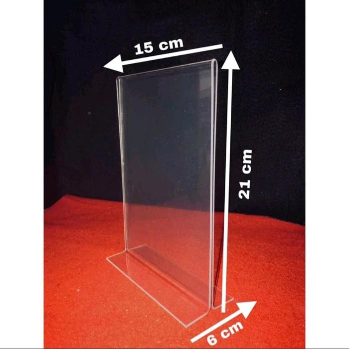 

Akrilik tempat brosur dan QRIS Ukurang A5, A6, 12x8 Tebal 2mm - A5