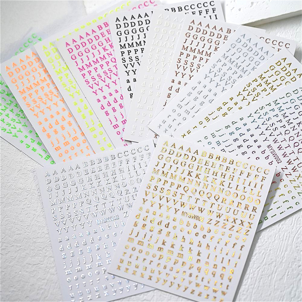 

3/6pcs Metallic Alphabet Sticker Y2K Gold Silver DIY Scrapbook Phone Deco Stickers English Letter Aesthetic Stickers Stationery