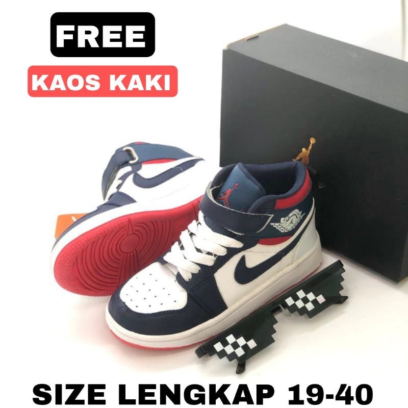 ARUMBINA sepatu jordan anak cowok sepatu anak jordan low hitam putih sneaker anak