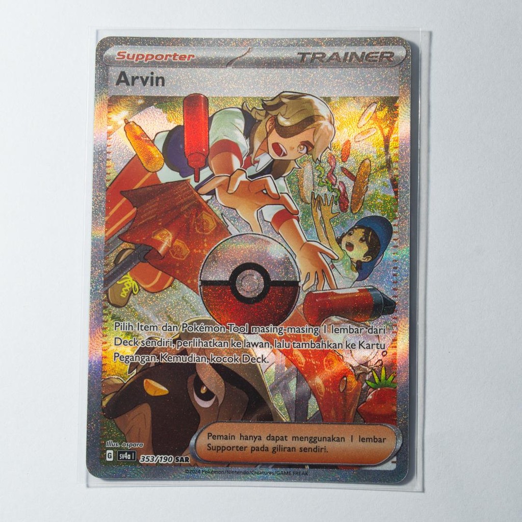 Arvin SAR 353/190 SV4a Harta Berkilau EX Kartu Pokemon TCG Original Indonesia