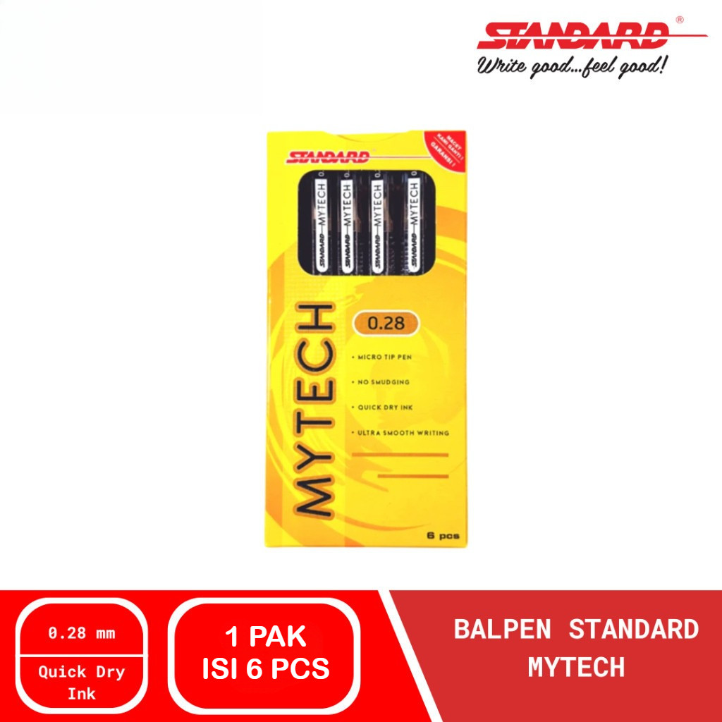 

Pulpen Gel Standard MYTECH 0.28 mm (1 PACK / 6 PCS) - Bolpen Gel Pen Pena Gel Hitam 0.28 mm