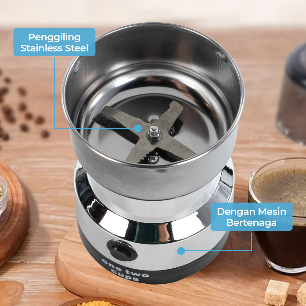Grab medan Nima Alat Penggiling Kopi Electric Coffee Grinder 150W - NM-8300