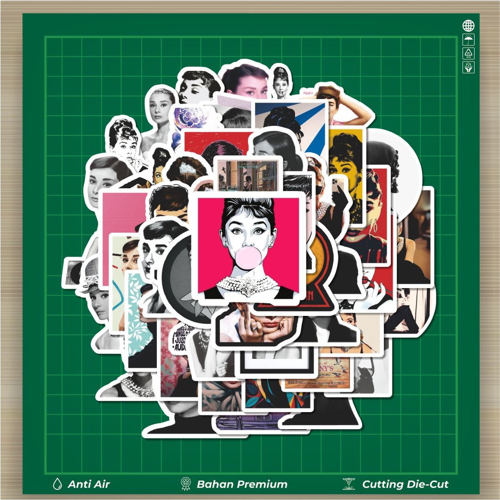 

HOT 50 PCS STIKER Stiker Audrey Hepburn Stiker Fashion Cars Decal Dingin Kartu Album Custom Vinyl Anti Air- Sticker Aesthetic Buku Journal Koper Casing HP Tablet Laptop Helm Motor Botol Minum