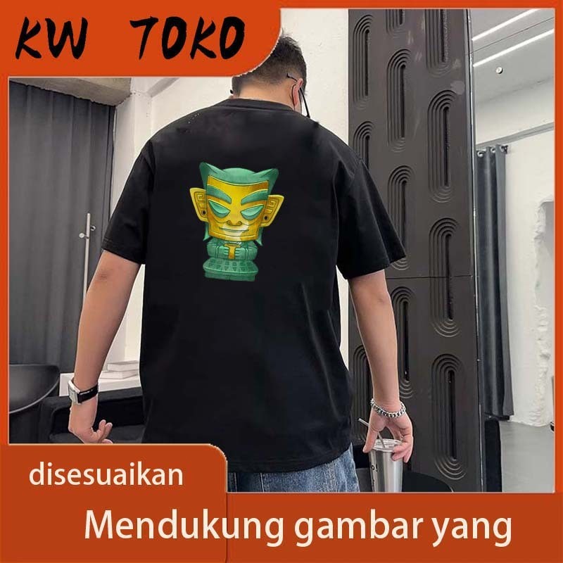 [BS]kaos oblong totem hitam kepribadian keren trendi kasual penting fesyen serbaguna item tunggal mu