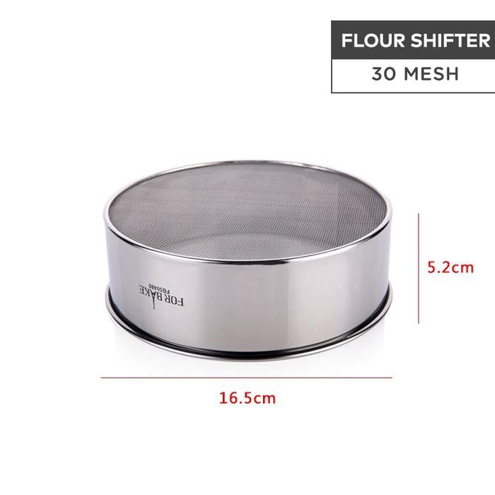 ForBake Ayakan Tepung Stainless - Flour Sieve Shifter Mesh 30 & 60 - Mesh 30