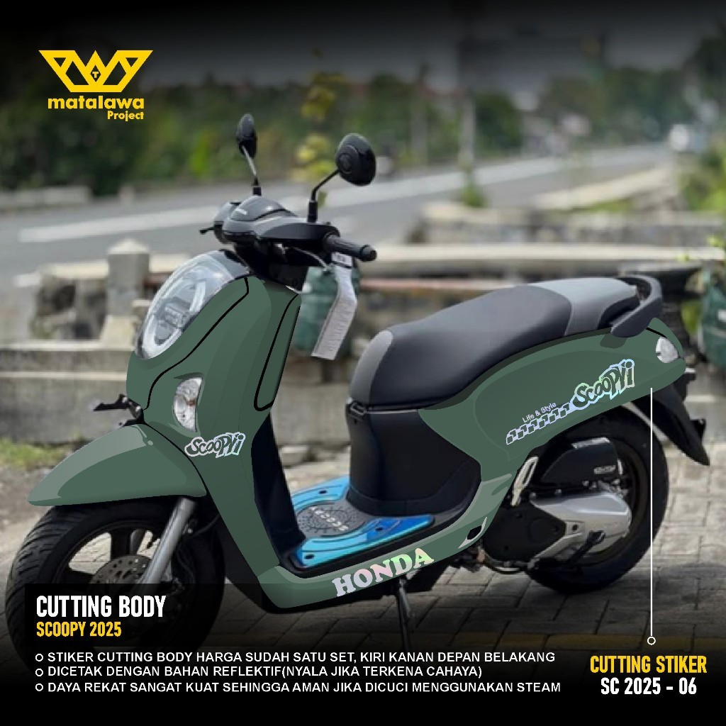 Sticker Cutting All Body Scoopy Stiker Timbul Full Set Terbaru 2025 Stiker bukan Full Body 06