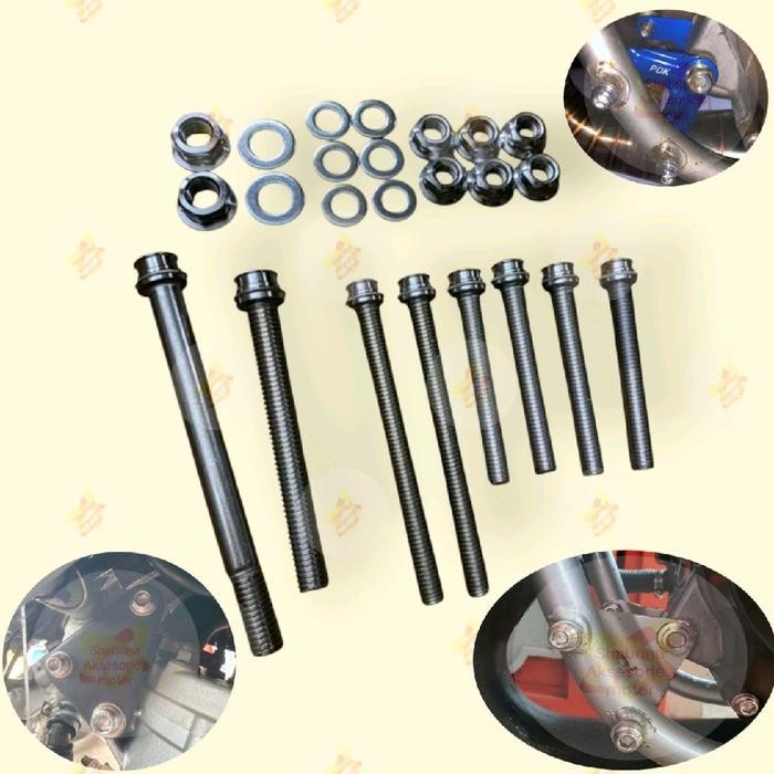 Baut set Mur Dudukan / Gantungan Mesin Ninja R Ss
