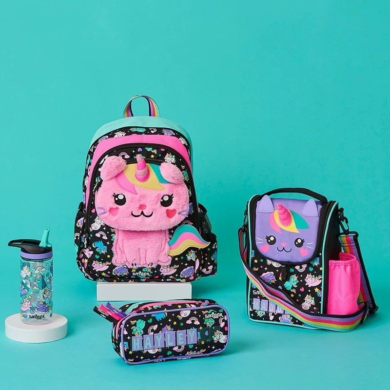 Tas Smiggle Anak Perempuan Seri Cat Unicorn Ransel Backpack / Lunch Bag / Lunch Box / TrolleyCO