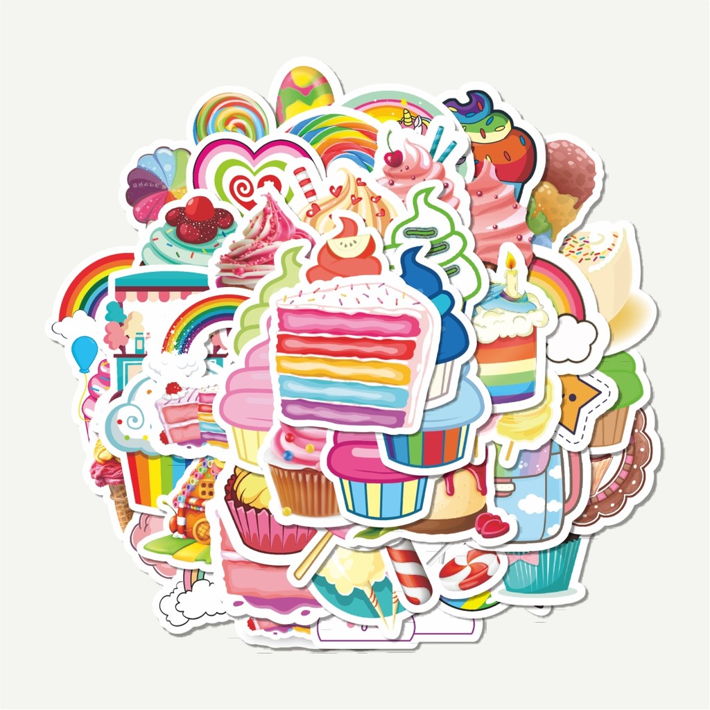 

Sticker Pack Stiker Rainbow Candy Lollipop Cupcake Dessert [Makanan Penutup Cupcake Permen Lolipop] | Sticker TUMBLR | Stiker LAPTOP KOPER HELM