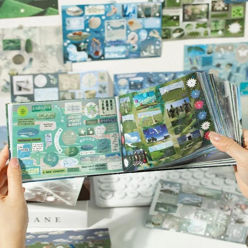 

72sheets Ins Sticker Book Decorative Sticker Book Journal Material Kpop Stickers Kid Gift School Stationery for Journal Handmade