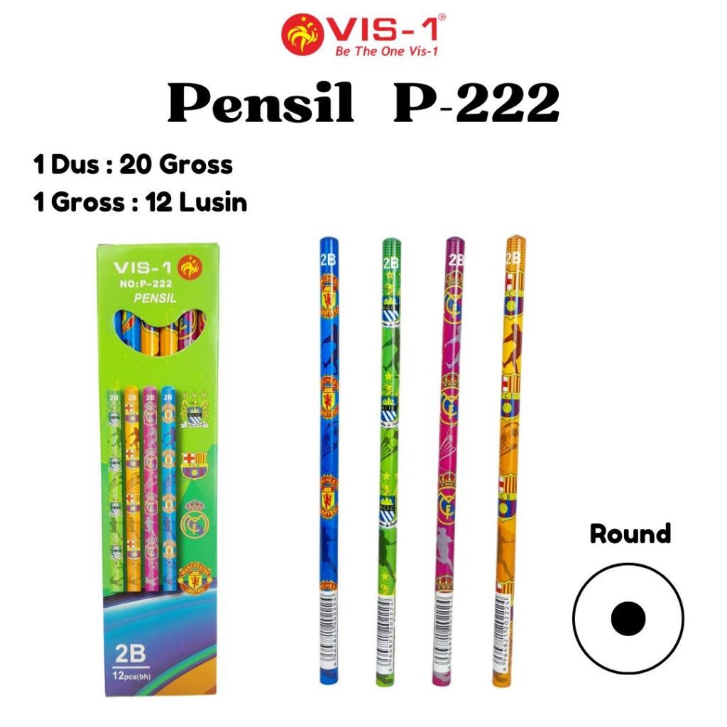 

Pensil 2B VIS-1 P-111 SOSMED / P-222 SOCCER (12pc)