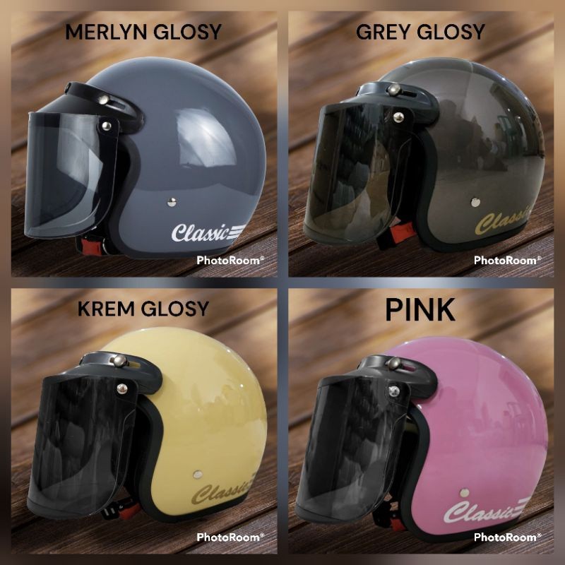 helm bogo CLASSIC PINK GLOSY TERMURAH KECE