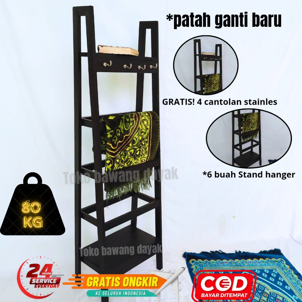 rak sajadah dan mukena alquran stand hanger aesthetic