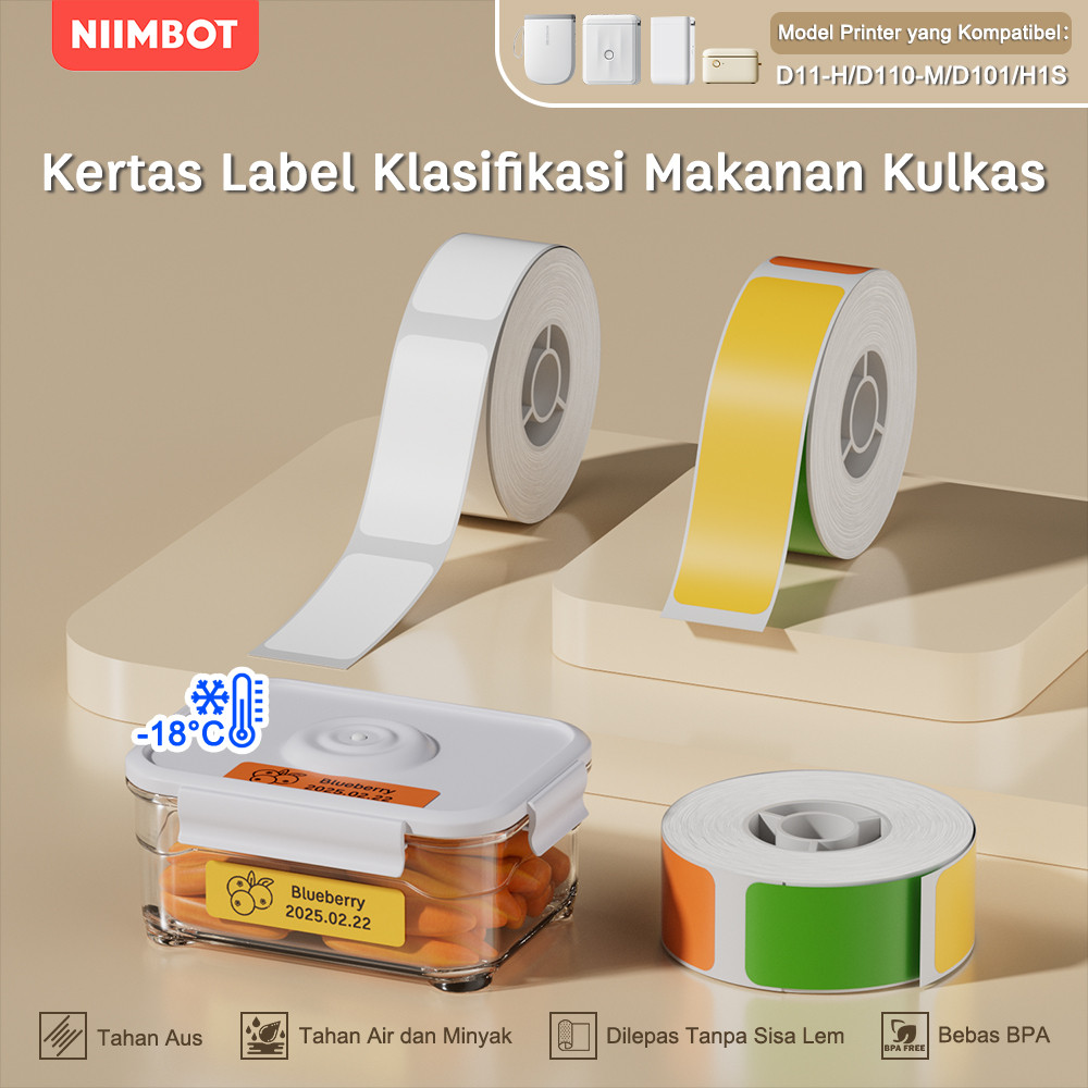 

NIIMBOT D110/D11/D101 Label Kulkas untuk Rumah Tangga - Stiker Pengelompokan Makanan & Label Freezer