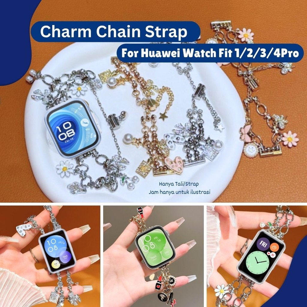Charm Chain Strap for Huawei Watch Fit 1Huawei Watch Fit 2 Huawei Watch Fit 3 Huawei Watch Fit 4 Hua