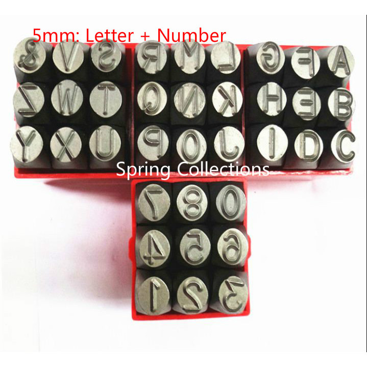 

5mm Super Hard Vanadium Alloy 0~9 Number Set +5mm Letter Set Tool Die Punch Stamp Iron Plate Steel Plate Stainless Steel Wood