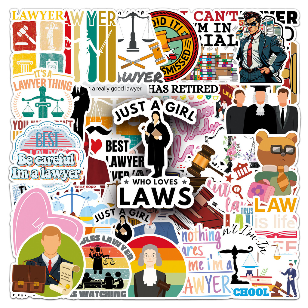 

10/30/50PCS Professional Lawyer Cartoon Stickers Court Fairness and Justice Graffiti Sticker DIY Luggage Laptop Phone Car Bike