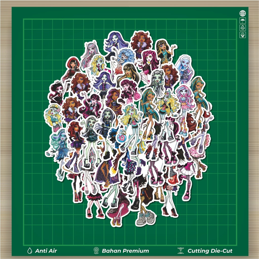 

HOT 50 PCS STIKER Monster High Series 2 Fashion Cars Decal Dingin Kartu Album Custom Vinyl Anti Air- Sticker Aesthetic Buku Journal Koper Casing HP Tablet Laptop Helm Motor Botol Minum