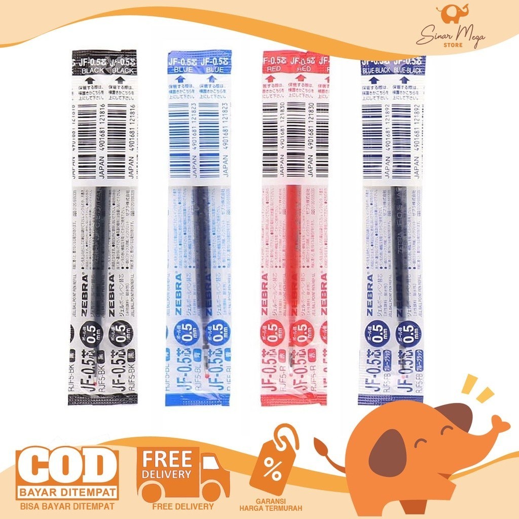 

Refill Gel Pen Pulpen Bolpen Zebra Sarasa 0,5 mm / isi Ulang Pen Sarasa JF 0,5