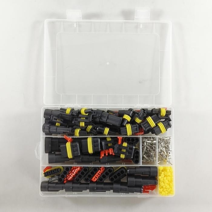 352Pcs Socket Konektor Kabel Mobil Waterproof Lengkap Dengan Skun Sambungan Kabel 1/2/3/4 Pin Multic