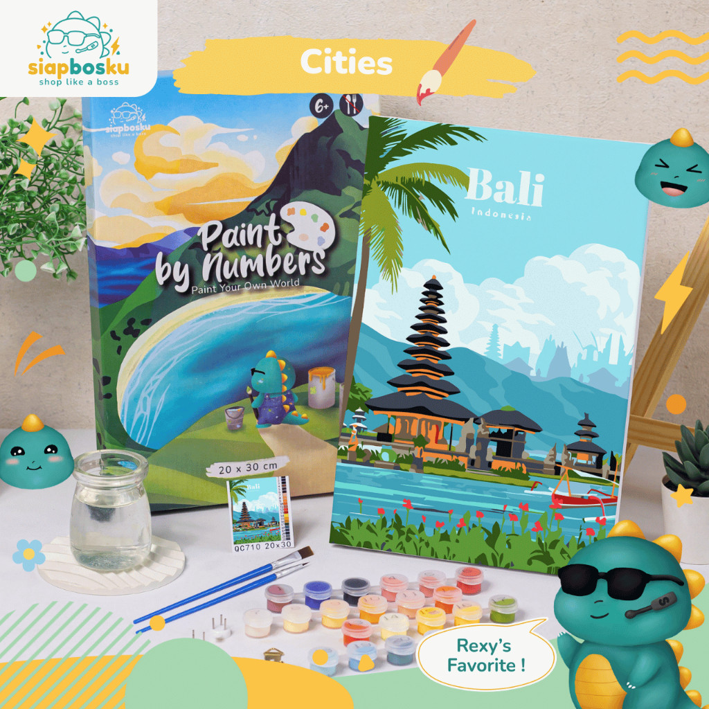 

COD SIAP BOSKU KANVAS LUKIS PAINT BY NUMBER AESTHETIC 20x30 CM - CITIES
