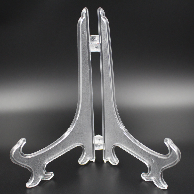 

7" 8" 10" Clear Plastic Plate Stands Bowl Plate Display Stands Picture Frame Stand Easel Pedestal Rack Home Decor