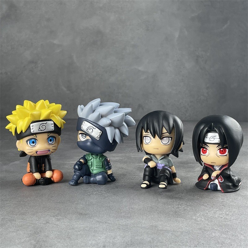 Hot 10cm Naruto Anime Figure Uzumaki Naruto Kakashi Uchiha Sasuke Itachi Cute Toys Q Figurals Action