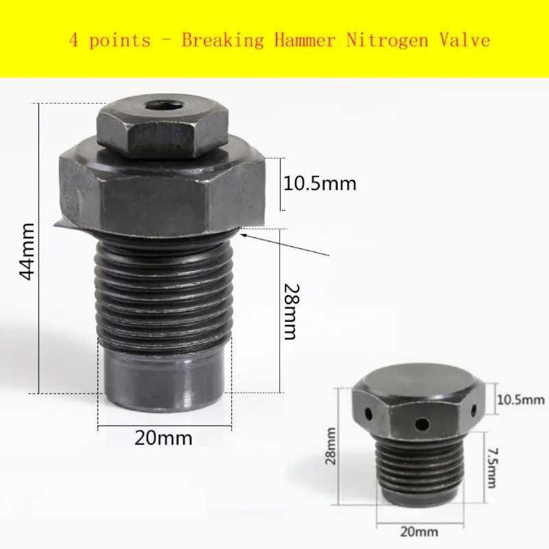 Breaker Hammer Nitrogen Valve / Exhaust Screw Nitrogen Valve Plug