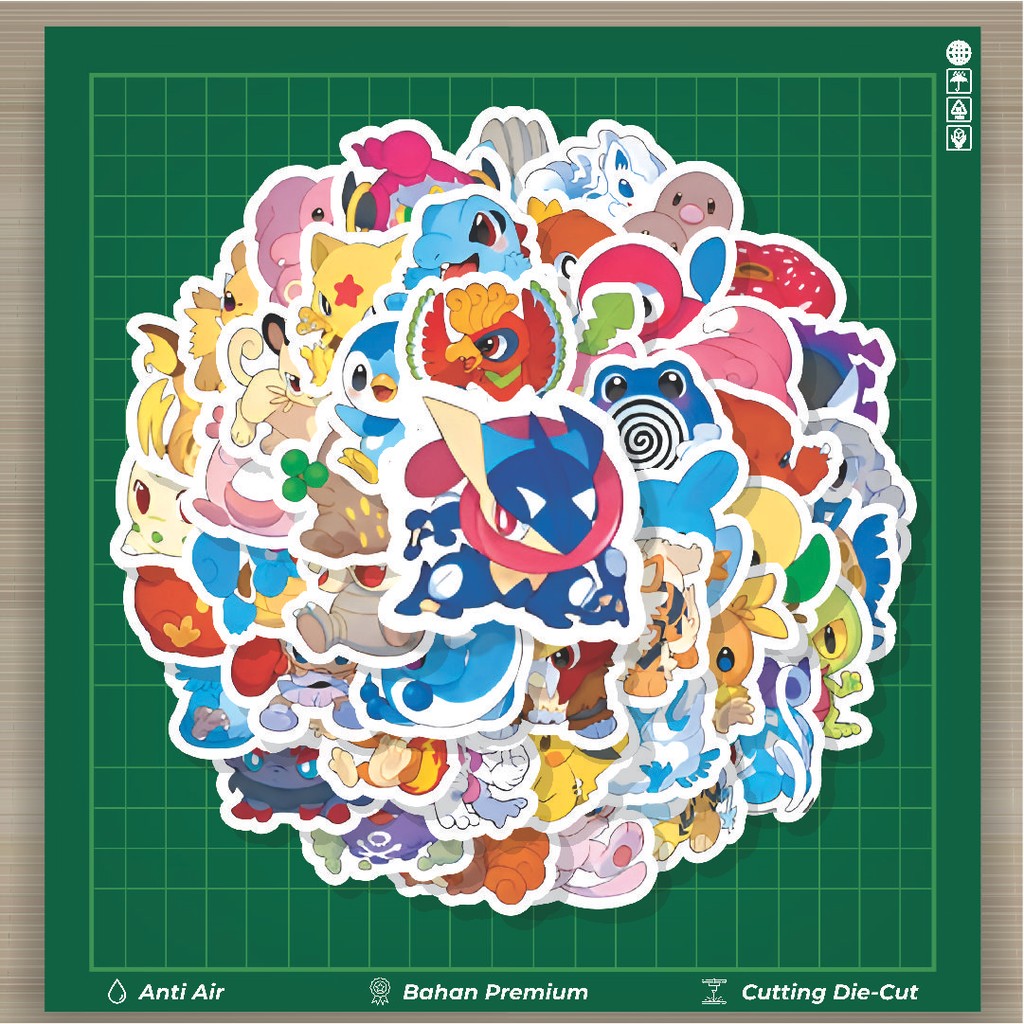 

HOT 50 PCS STIKER Stiker Anime Pokemon Series Stiker Fashion Cars Decal Dingin Kartu Album Custom Vinyl Anti Air- Sticker Aesthetic Buku Journal Koper Casing HP Tablet Laptop Helm Motor Botol Minum