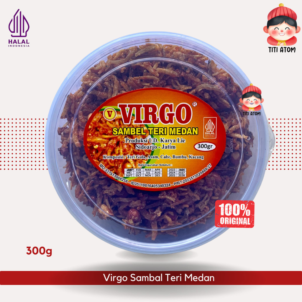 

Virgo Sambal Ikan Teri Kacang Medan Toples 300g