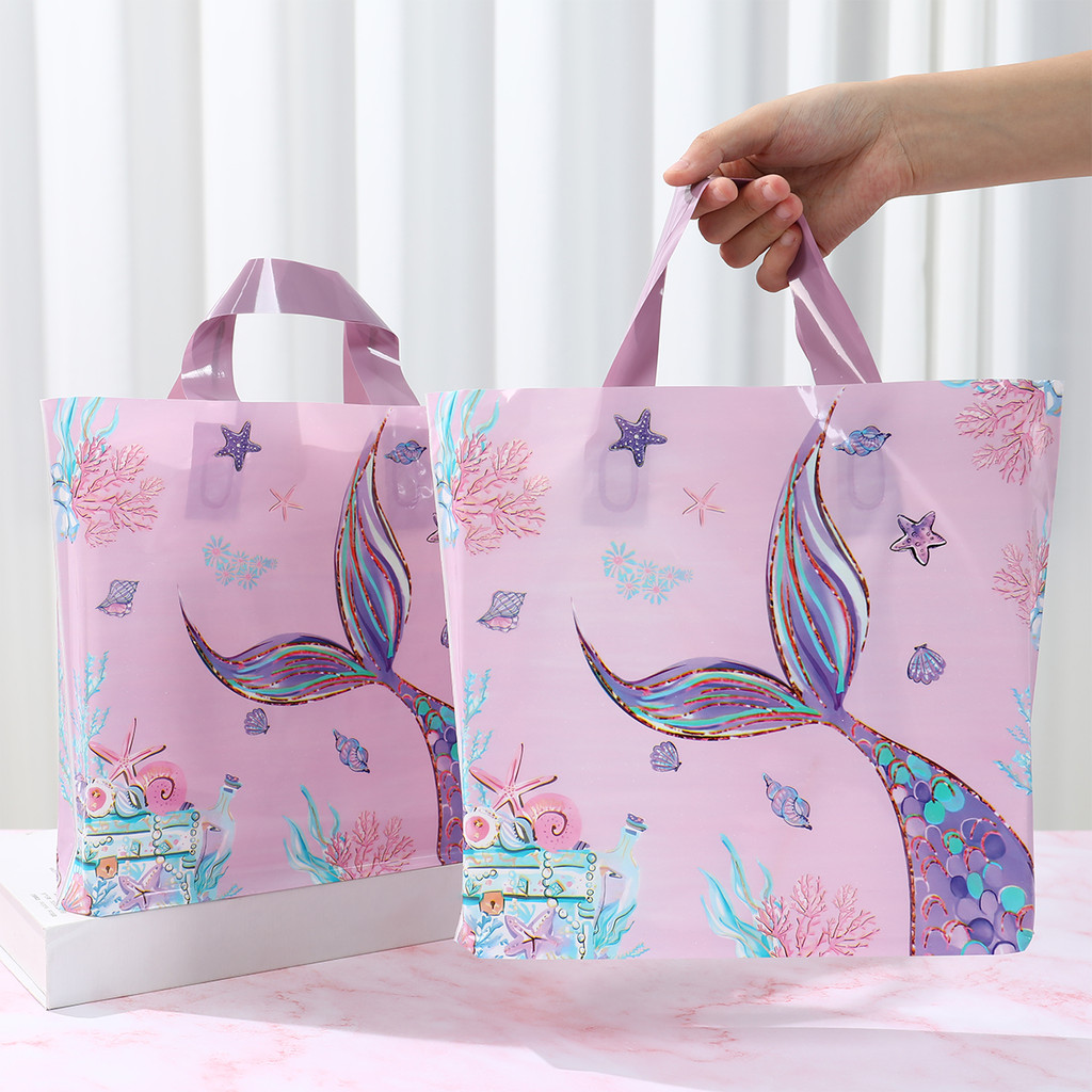 

Littl mermaid Non-woven Gift Bag Handbag Candy Bag Birthday Party Decor Kids Wedding Party Supplies Favor Under The Sea Party